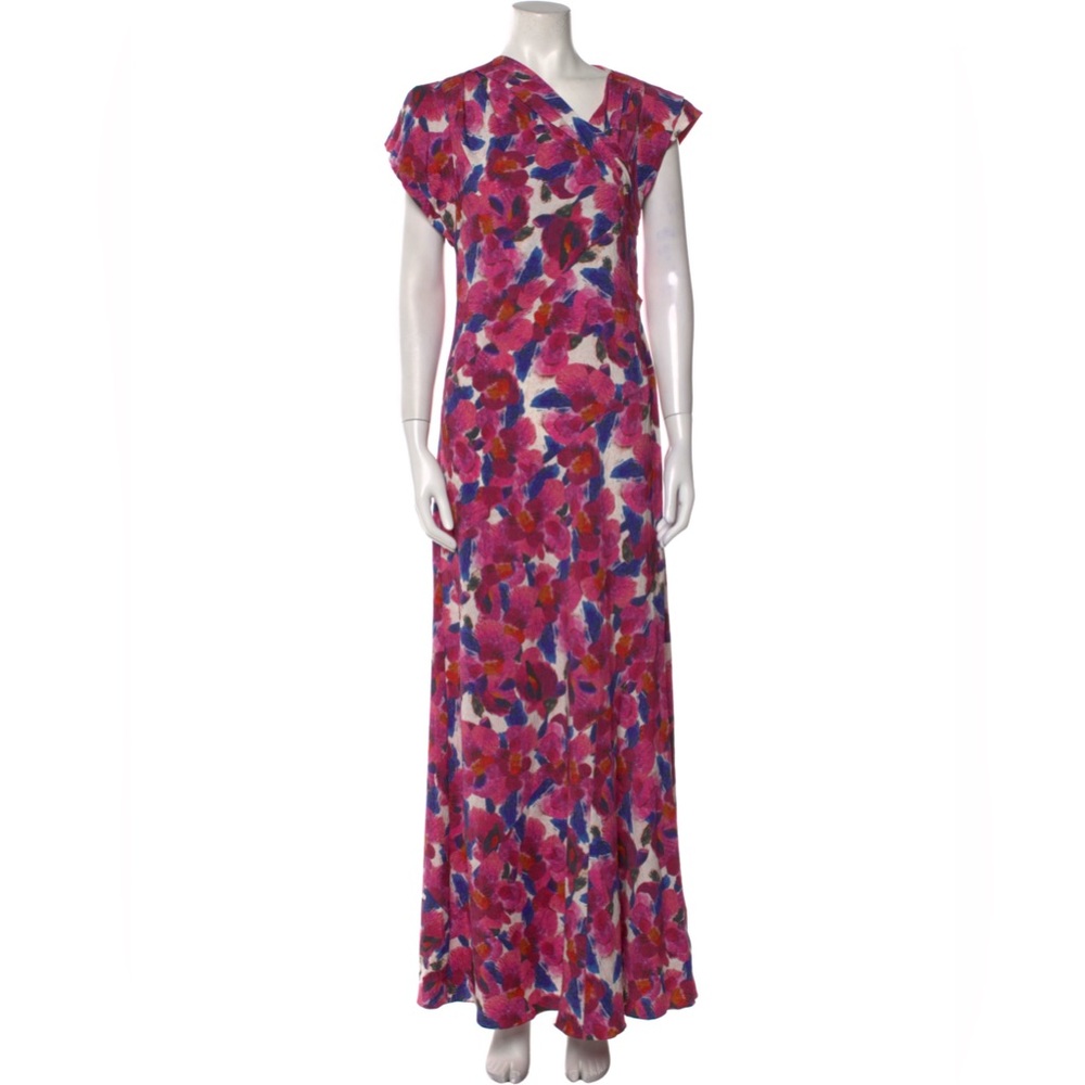 Isabel Marant Vibrant Asymmetrical Dress in Pink and Purple